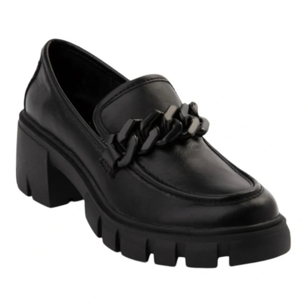 Madden Girl Hastings Platform‎ Casual Black Loafer Chunky Shoes Women Size 6.5